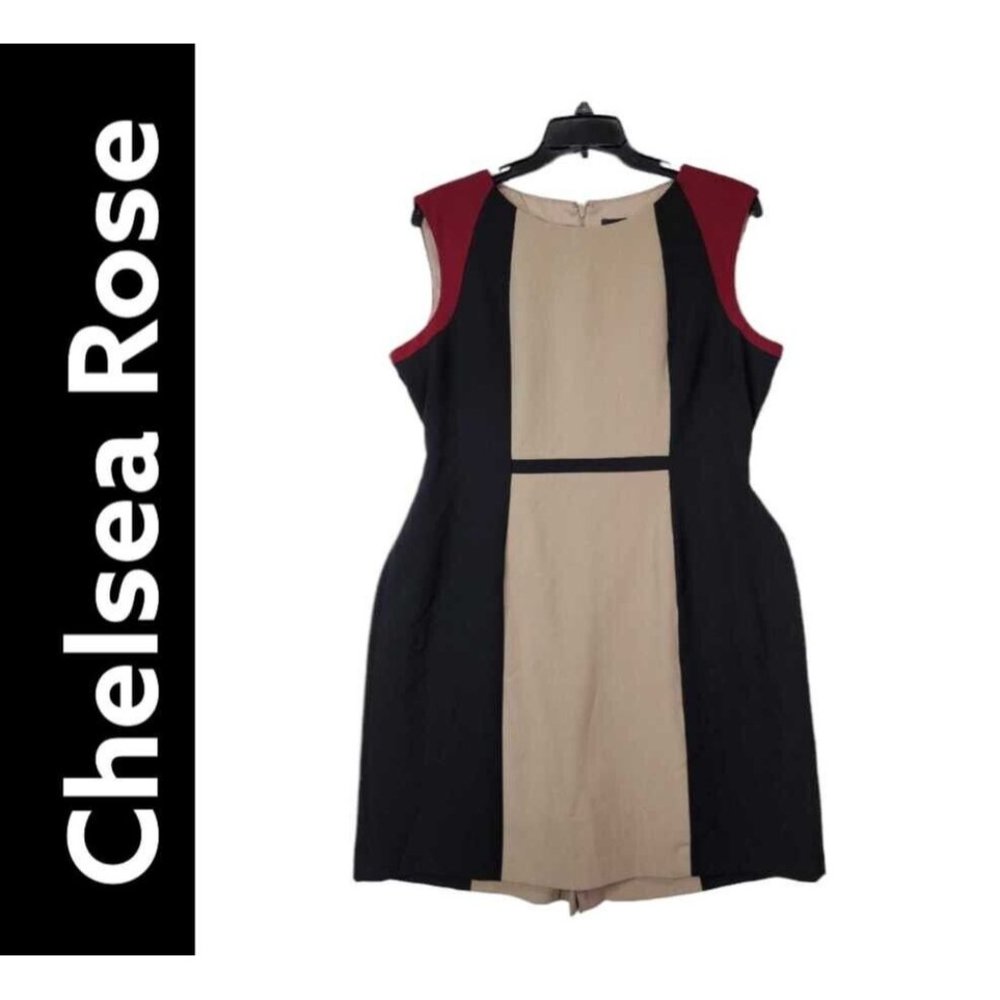 Chelsea Rose Woman Multicolored Size 18 Sleeveless Sheath Career Formal Dress